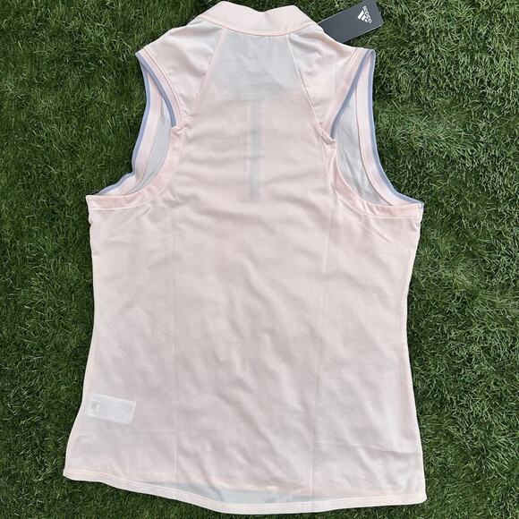 NEW Adidas Women Gradient Zip Sleeveless Polo Shirt Blade Collar Golf Tank Top L - Picture 7 of 8